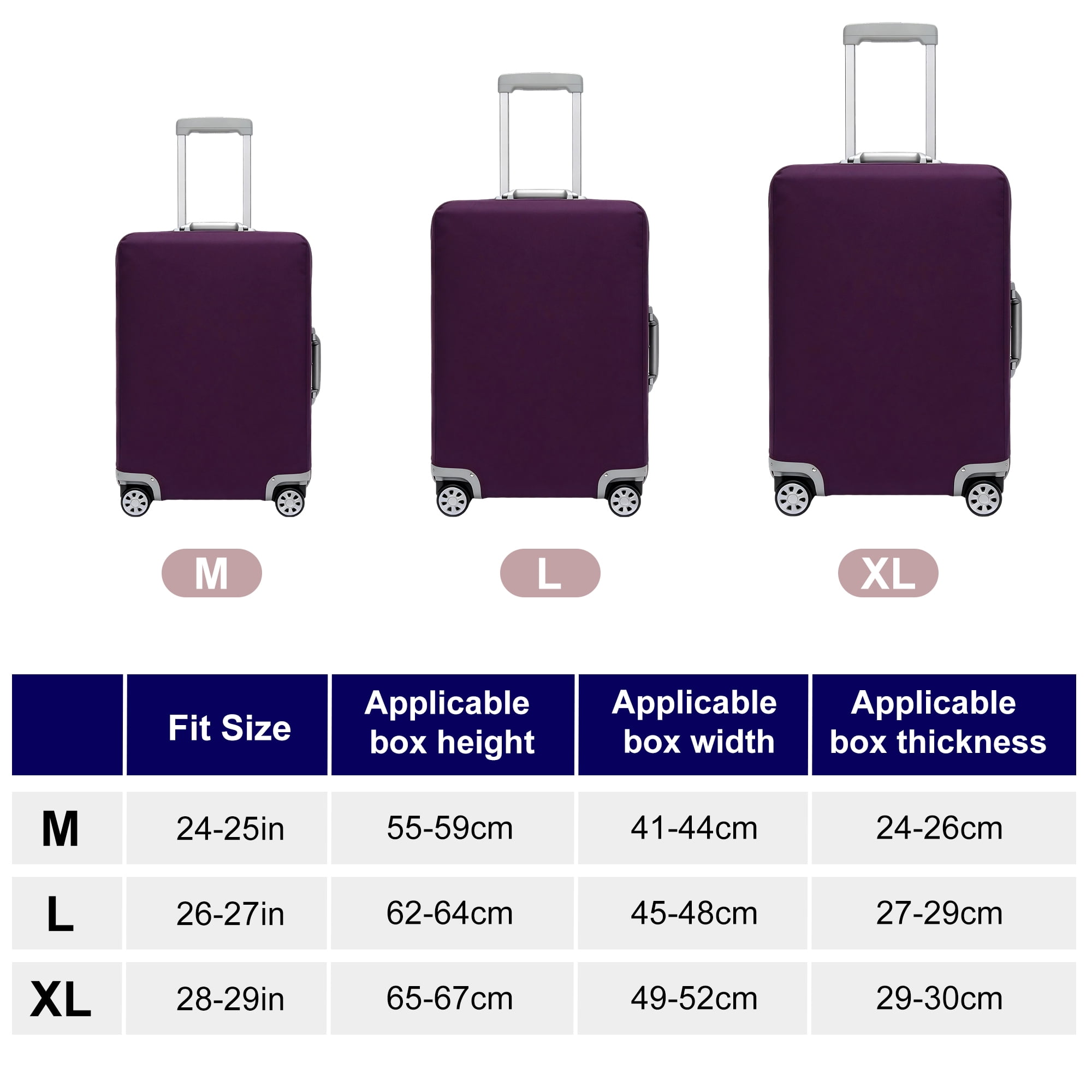 Unique Bargains High Elasticity Luggage Cover for Suitcases Bags Purple Mid