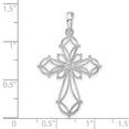 thumbnail image 3 of Finest Gold Sterling Silver Fancy Cut-Out Rounded Cross Pendant, 3 of 3