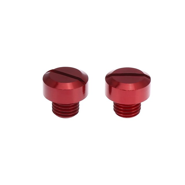 Unique Bargains 2pcs Universal M10x1.25 Motorcycle Left Side Mirror Hole Plugs Rearview Mirrors Caps Screws Red