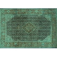 thumbnail image 1 of Ahgly Company Machine Washable Indoor Rectangle Persian Turquoise Blue Traditional Area Rugs, 7' x 10', 1 of 4