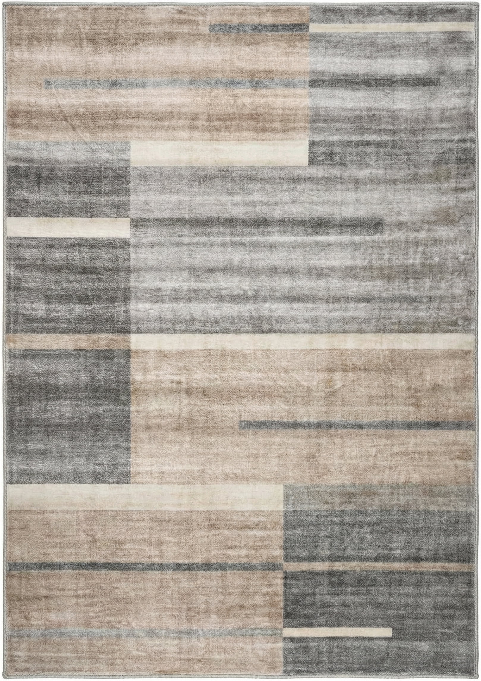 Rug Branch Eclipse Mid-Century Modern Indoor Area Rug, Brown Grey, Geometric - Living Room, Bedroom, Dining Room, and Office