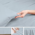 thumbnail image 6 of Purity Home 3-Piece 100% Cotton Sateen Bedsheet Set, Twin Light Blue  – 400 Thread Count, Wrinkle-Resistant, Soft & Breathable, Deep Pocket, 6 of 14