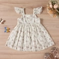 Cute Beauty Girl's Summer Fashion Fragmented Flower Print Button Ruffle