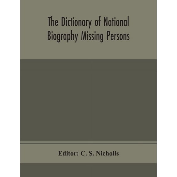 The Dictionary Of National Biography Missing Persons, (Paperback)
