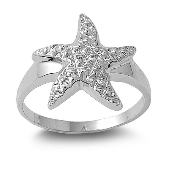 925 Sterling Silver Starfish Adoration Ring Size 7