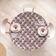 thumbnail image 4 of Ambesonne Sea Animal Fitted Round Tablecloth, Illustration of Crab, 56"- 60" Diameter, Ruby and Grey, 4 of 5