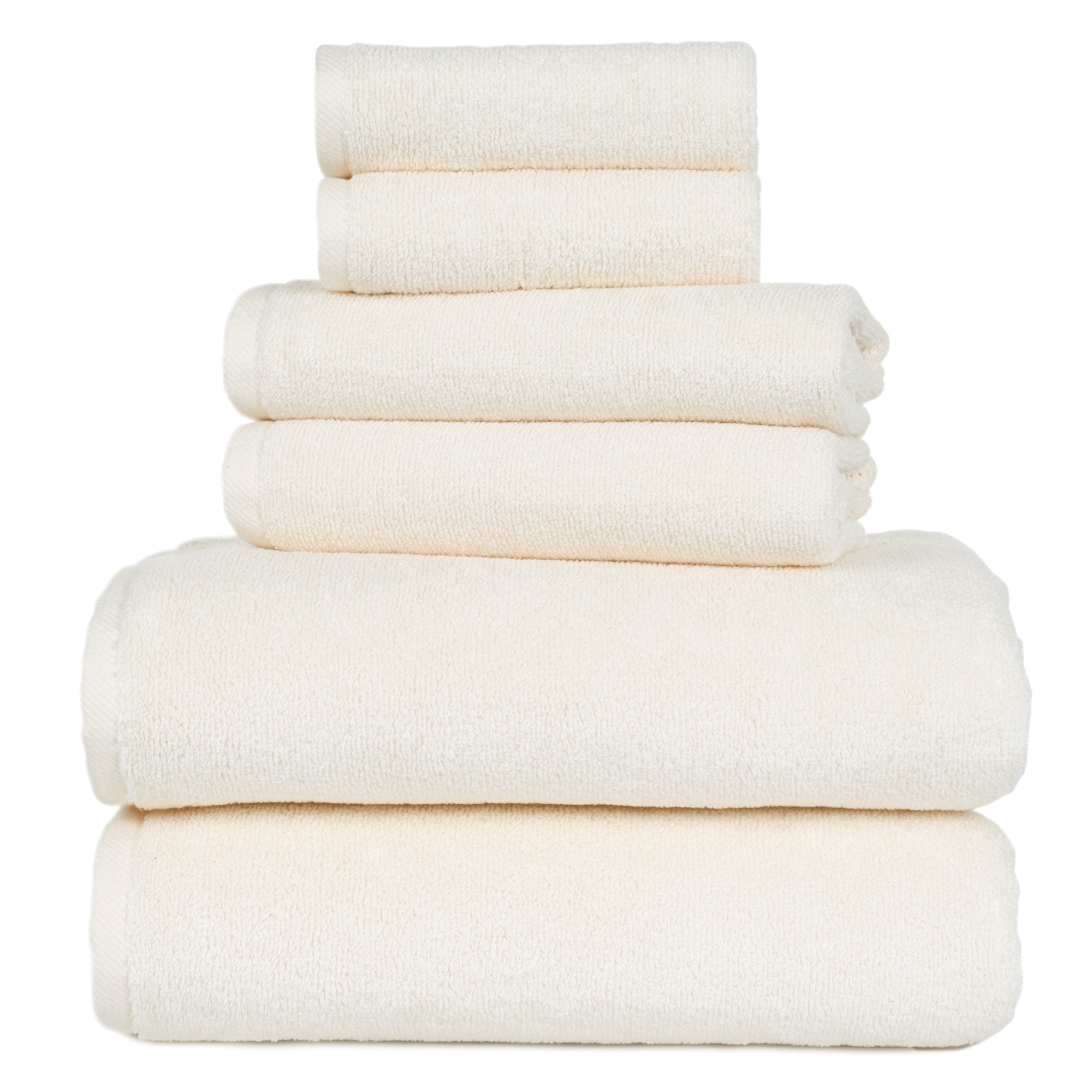 Somerset Home 6-Piece Machine Washable Cotton Bath Towel Set (Ivory)