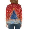 thumbnail image 5 of Girls Christmas Tree Graphic Sweatshirt Long Sleeve Pullover Casual Holiday Lightweight Crewneck Top, 5 of 5