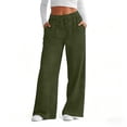 thumbnail image 2 of felwors Women's High Waisted Wide Leg Jeans Elastic Waist Drawstring Pull On Denim-Like Pants with Pockets Stretchy Casual Trousers (AG, S), 2 of 8
