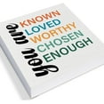 thumbnail image 2 of Zomyto 5"x5" Motivating Saying Wooden Box Sign You are Known Loved Worthy Chosen Enough Wood Block Plaque Decor Home Office Desk Shelf or Wall Display, 2 of 5