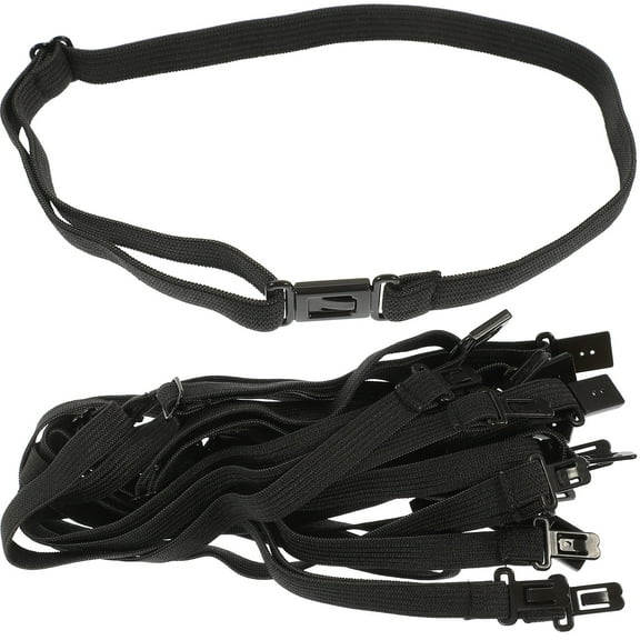 TEHAUX 10-Pack Black Polyester Elastic Bow Ties with Adjustable Buckle for Party, Yoga, and Everyday Use