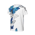 thumbnail image 3 of Honeii Blue Flying Butterflies Print Kids Boy T-Shirt,Breathable Round Neck Tee,Stylish Summer Tee for Boys, for Outdoor Activities and Casual Wear, 3 of 7