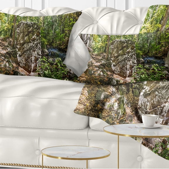 Designart 12" x 20" Black Polyester Throw Pillow