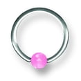 thumbnail image 2 of SGSS Captive w Glow in Dark Acrylic Ball 14G (1.6mm) 7/16 (12mm) Dia w Stainless Steel, 2 of 2