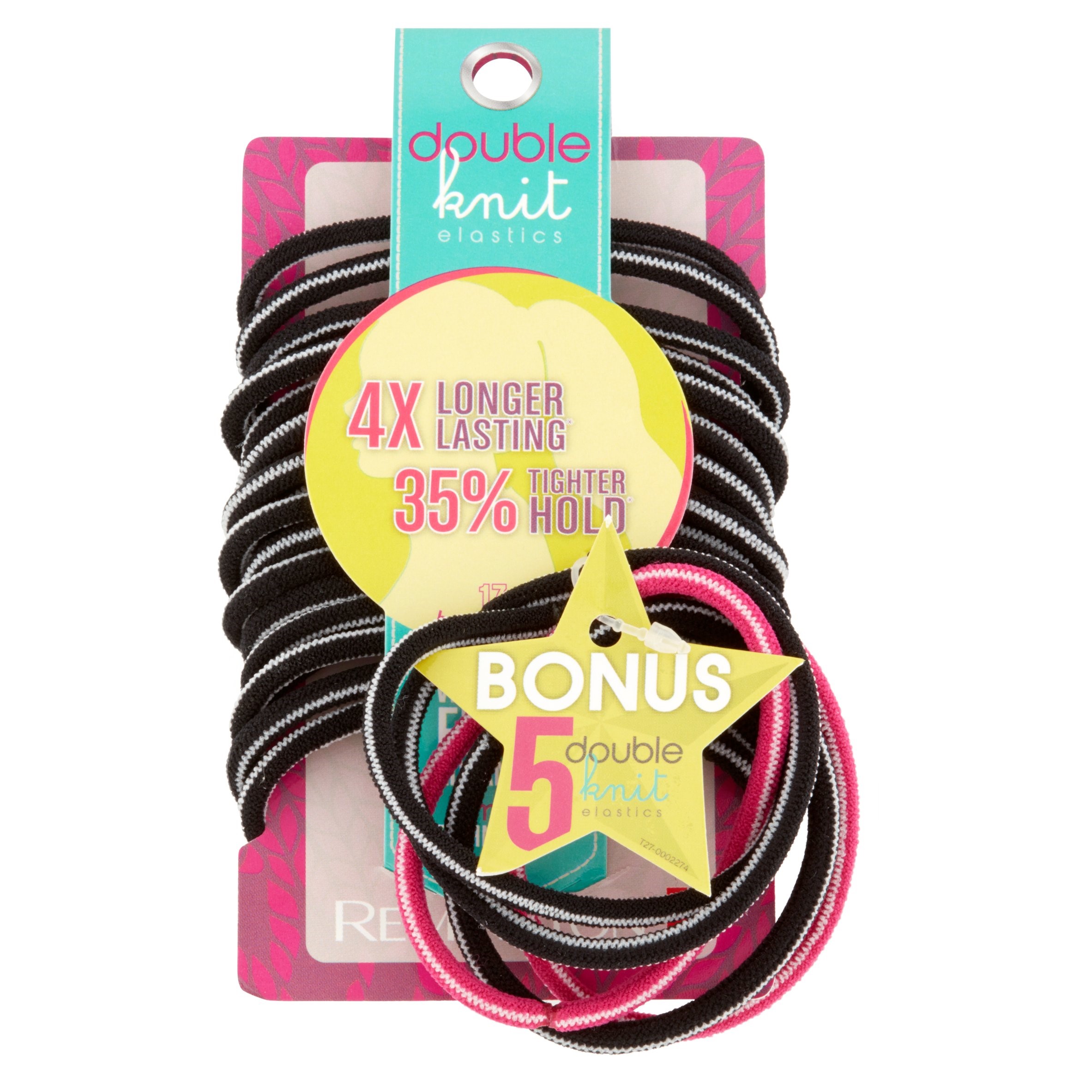 Remington Double Knit Blacks Hair Elastics 17 Count Walmart