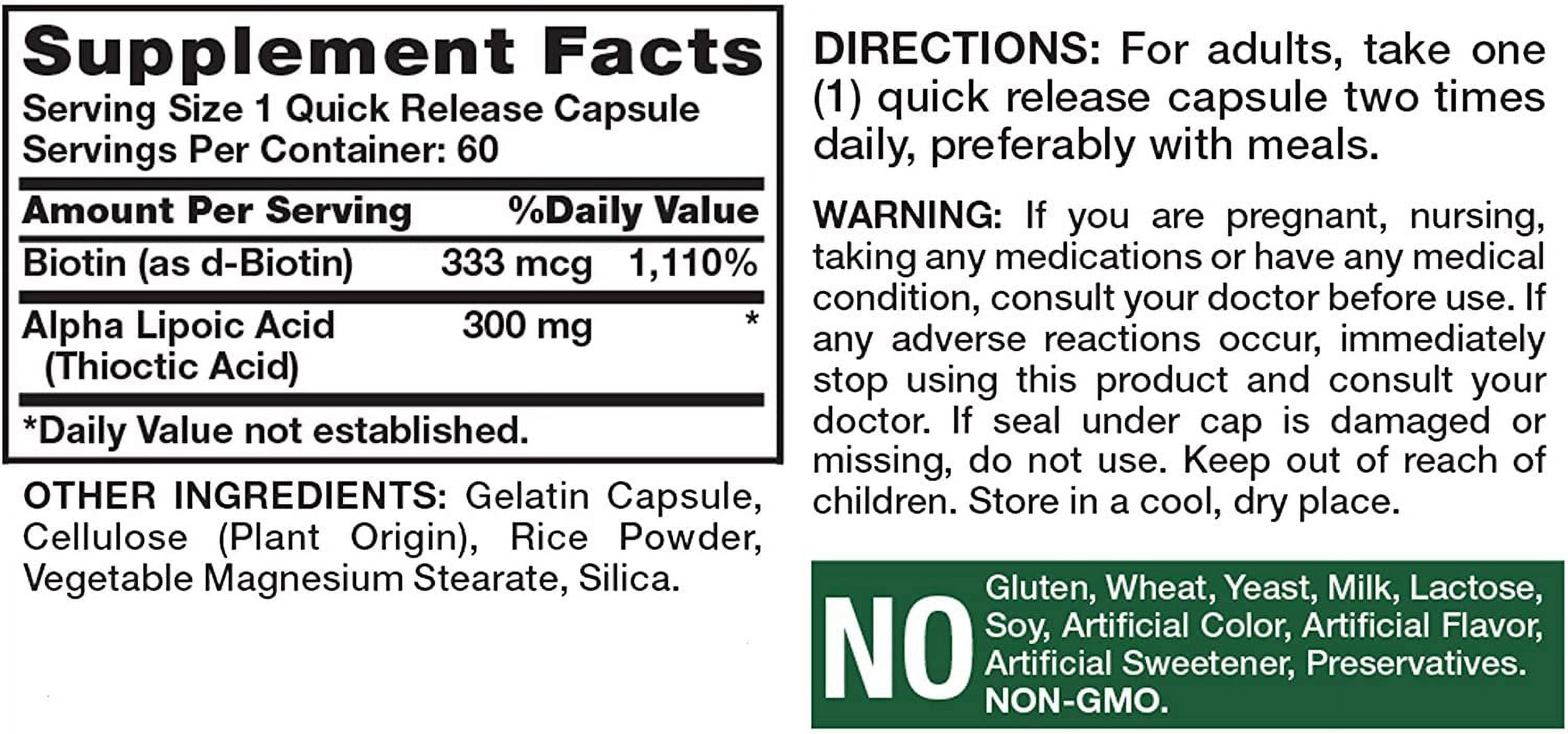 Nature's Truth Alpha Lipoic Acid 300mg w/ Biotin Optimizer, 60ct, 3-Pack