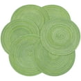 thumbnail image 1 of Round Placemats Set of 6, Cotton Woven Placemat Heat-Resistant Non-Slip Washable Table Mats for Dining Table 15 Inch(Lime Green), 1 of 6