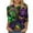 6-Multicolor, variant on Cavosen Carnival Day Three Quarter Sleeve Shirts for Women Holiday Mardi Gras Crewneck Shirts Mask Graphic Print Tops Festival Stylish Blouse Dressy Athletic T-Shirts Party Tuesday M