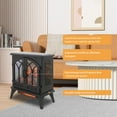 thumbnail image 6 of 24" Electric Fireplace, Fireplace Heater w/Realistic Flame, Remote, Timer, Freestanding Fireplace w/Adjustable Brightness, Thermostat, Overheating Protection, 1500W, Black, 6 of 9