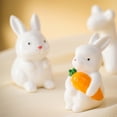 thumbnail image 7 of Jierger Easter Bunny Ceramic Ornament Set with Carrot Design, Cute Desktop Decor for Home, Office, Shelf and Entryway, Suitable for Easter and Christmas, 7 of 7