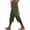 Army Green, variant on Women's Cropped Capri Pants with Pockets, High Waist, and Elastic Band for Casual Wear
