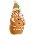 thumbnail image 5 of Northlight 5.75" Frosted Gingerbread Snowman Holding a Christmas Tree Tabletop Decor, 5 of 7
