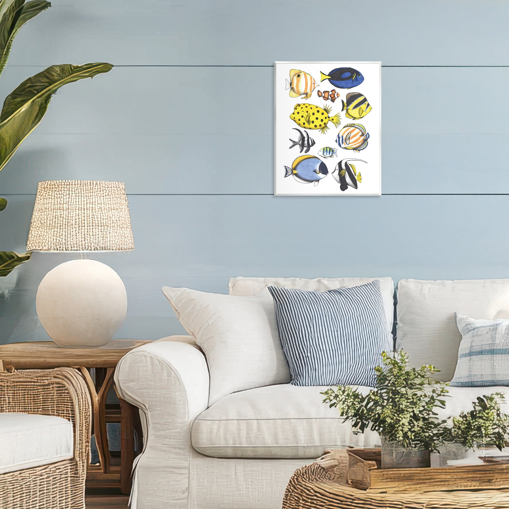 Stupell Industries Aquatic Fishes Collection Wall Plaque Art, design by Cecilia Battaini