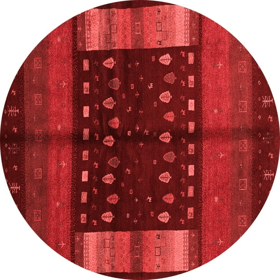 Ahgly Company Indoor Round Oriental Red Traditional Area Rugs, 4' Round