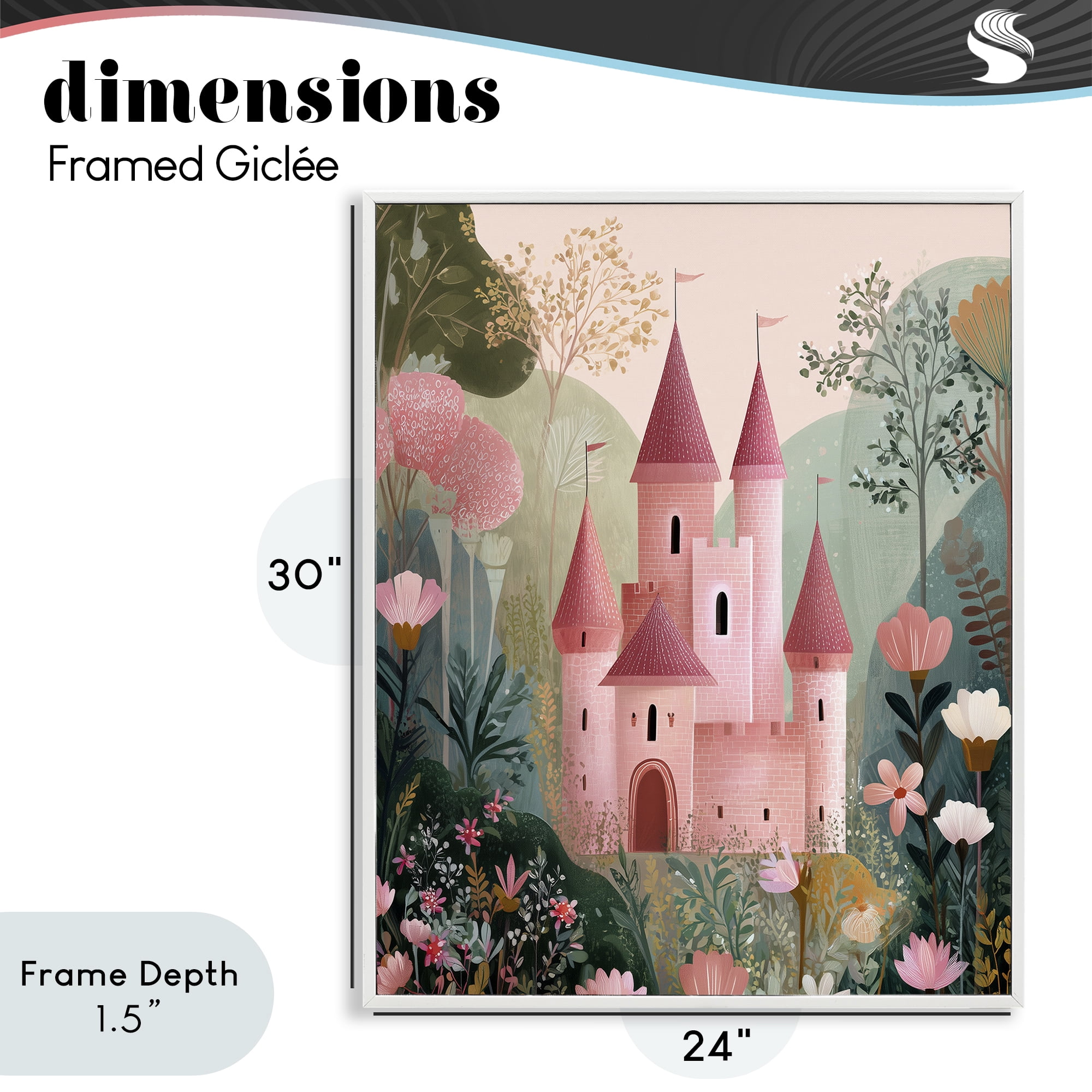 Stupell Industries Castle For A Princess White Framed Giclee Art, design by Christine Simpson Art