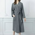 thumbnail image 5 of Luxalzxs Robes for Women Waffle Knit Bathrobe Soft Lightweight Full Length Loungewear Soft Kimono Spa Knit Long Bathrobe Pajamas with Pockets and Belts, 5 of 5