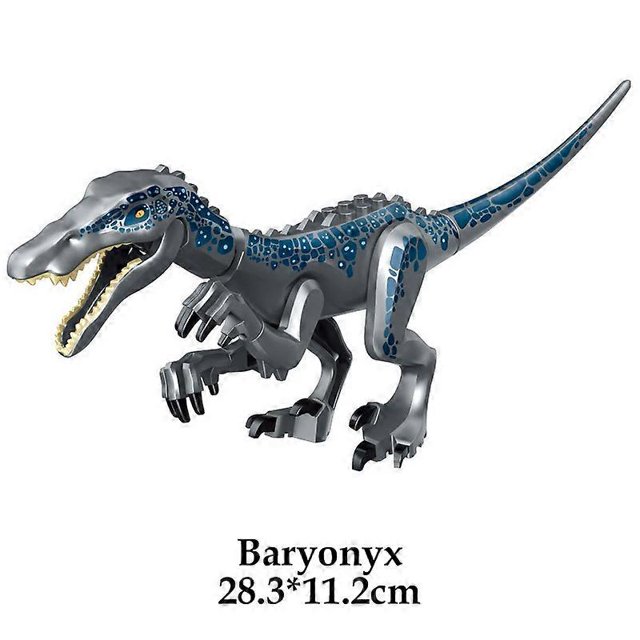 Jurassic Dinosaur Building Blocks Set: T-Rex, Raptor, Triceratops & Indominus Rex figurer