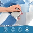 thumbnail image 3 of Yayeee Kitchen Curtains Tier Pair Light Filtering 27"x36" Rod Pocket Short Cafe Window Panel, Blue White And Gray Plaid Pattern, 3 of 7