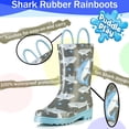 thumbnail image 4 of Puddle Play Waterproof Gray Rubber Rain Boots Easy-On Handles - Size 6 Toddler, 4 of 6