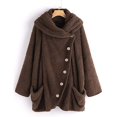 thumbnail image 3 of Manteau à Manches Longues pour Femmes 2023 Veste à Capuche en Polaire d'Hiver Cardigan, 3 of 3