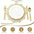 thumbnail image 5 of MQUPIN Set of 10 Round Placemats Gold, Heat-Resistant PVC Table Mats with Luxury Metallic Glossy Finish for Thanksgiving Christmas Wedding Party Decor, Easy to Clean, 5 of 12