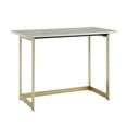 thumbnail image 2 of Walker Edison Modern Writing Computer Desk, White Faux Marble/Gold, 2 of 10