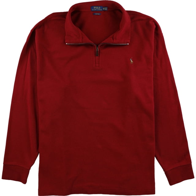 Ralph Lauren Sudadera con media cremallera para hombre, rojo, grande 3X