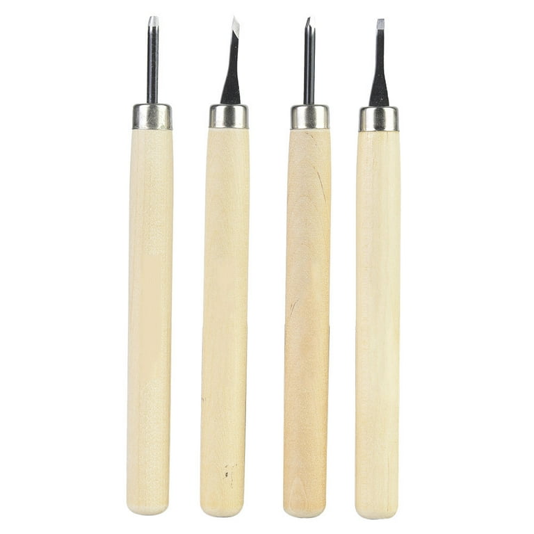 LinLiQiao Professional Chisel Set for Wood, 4 Pieces Wood Carving Tool Set,  Chrome Vanadium Chisel with Solid Handle for DIY Woodworking, Ideal Carving  Knives for Beginners and Professionals (Size: 4 Set) 