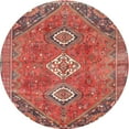 thumbnail image 1 of Ahgly Company Machine Washable Indoor Round Traditional Orange Salmon Pink Area Rugs, 4' Round, 1 of 7