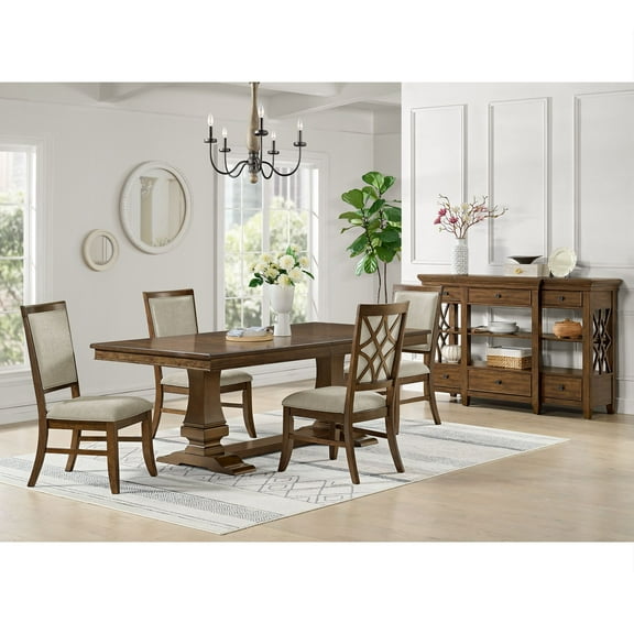 Picket House Furnishings Stark Dining Table with with 18" Leaf in Cherry