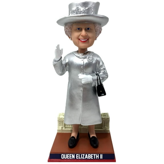 Queen Elizabeth Platinum Dress Platinum Jubilee Buckingham Palace Bobblehead