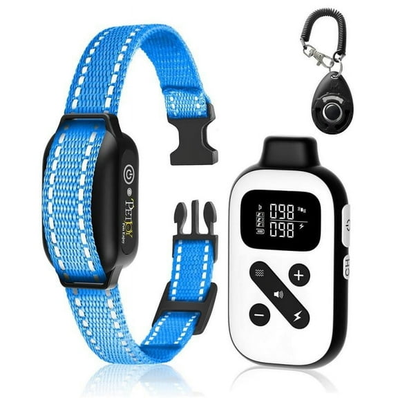 PetJoy Bark Collar with Remote, Bark and Training Collar Combo, Shock Collar for Large Dogs, Auto Bark Collar - Shock, Vibration, Beep and Auto Mode (Level 1-5), Remote Range 2800 Ft