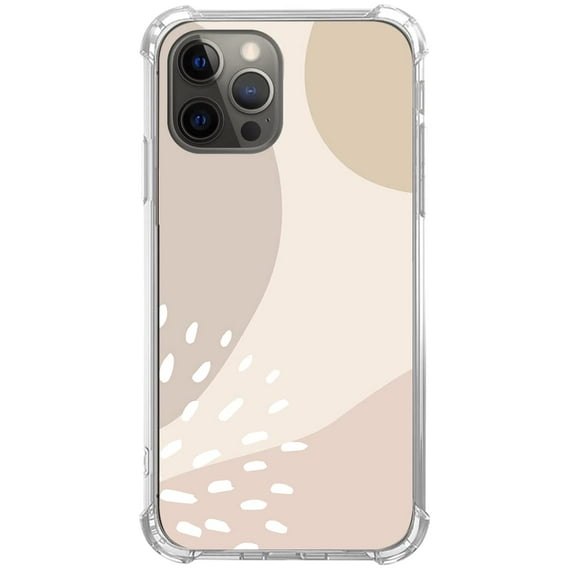 Neutral Colors Case Compatible with iPhone 12 Pro,Aesthetic Art Design TPU Full Cover Shock-proof Case