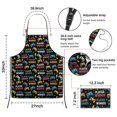 thumbnail image 3 of Multicolor Controllers Games Text Black Apron-Garden Aprons for Women with Pockets-Cotton Linen Waterproof Kitchen Cooking Gardening Aprons Adjustable for Kitchen,Cooking,BBQ and Salon 33x27 Inch, 3 of 7
