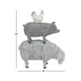 thumbnail image 4 of 9" x 12" Gray Polyresin Stacked Farm Animals Sculpture, by DecMode, 4 of 10