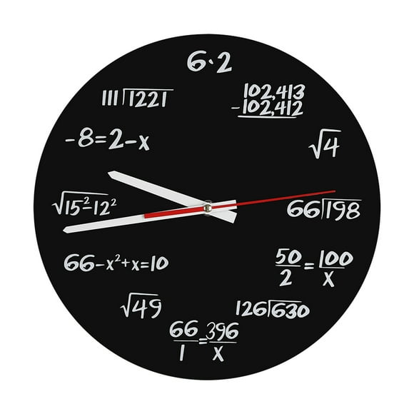 Reloj de pared acrílico Sincero de diseño matemático color Negro 30 cm