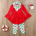 thumbnail image 4 of Douhoow Christmas Toddler Girl Clothes Ruffles Irregular Tops Long Pants Scarf 3PCS Clothing Set, 4 of 6