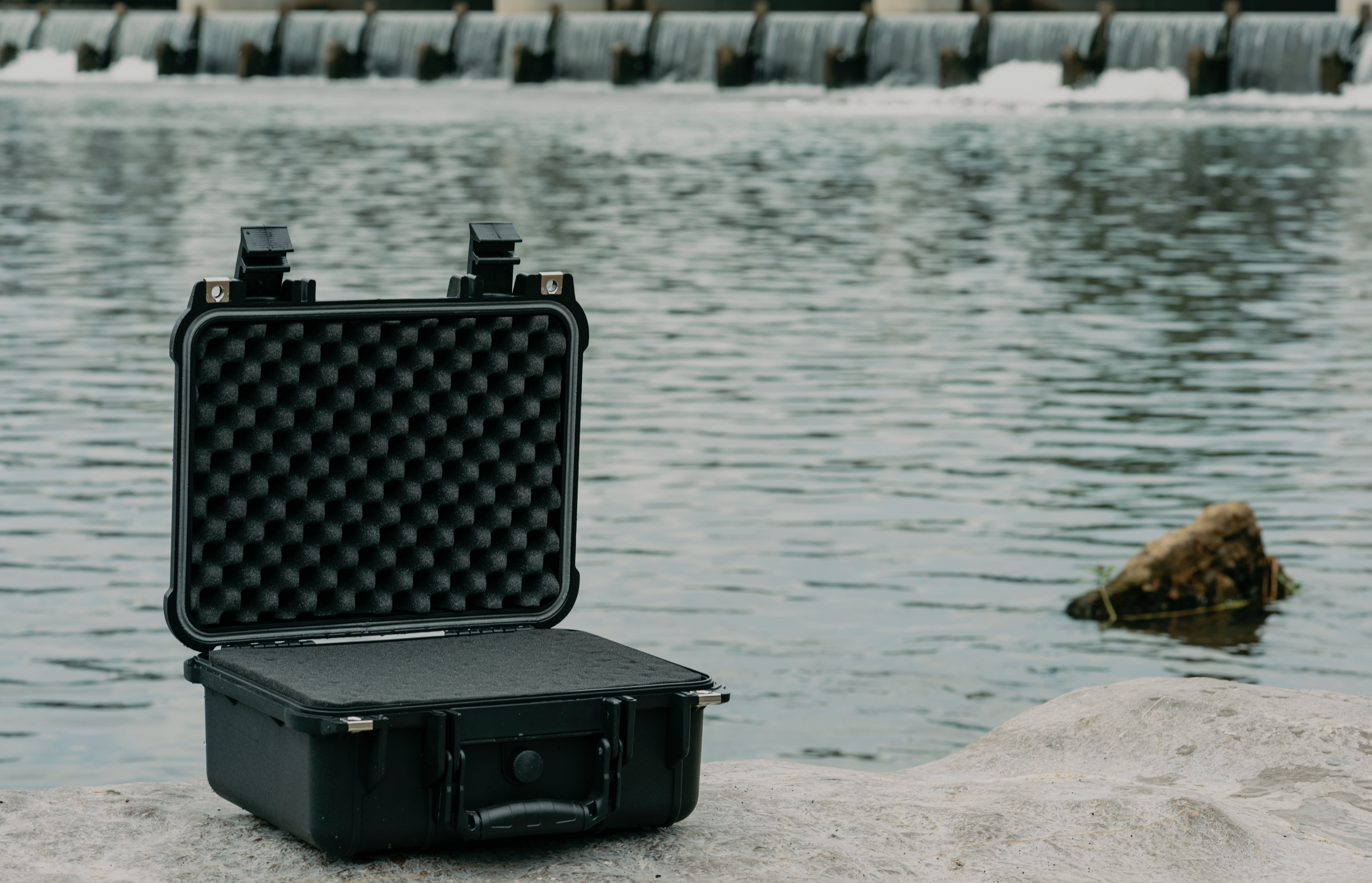MEIJIA Portable All Weather IP67 Waterproof Hard Case with Foa,Fit Use of Drones,Camera,Equipments,Pistols,Elegant Black,13.35 x11.63x5.98inches