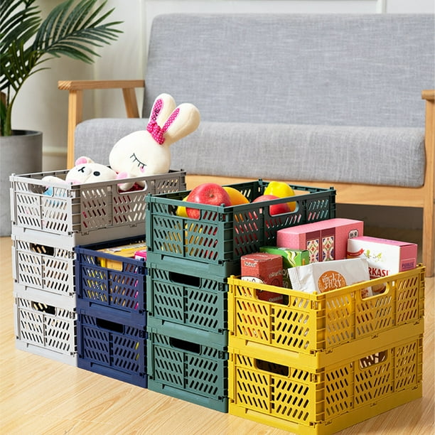 Crates for Desk Organizers, Mini Plastic Baskets for Office