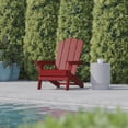 thumbnail image 5 of Flash Furniture Newport Adirondack Chair with Cup Holder, Weather Resistant HDPE Adirondack Chair in Red, Set of 2, 5 of 13